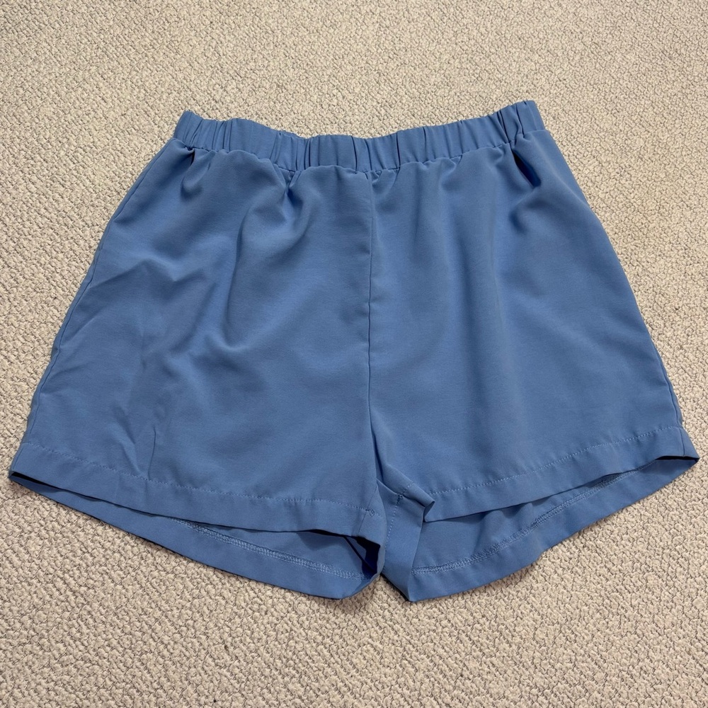 SHEIN Women's Blue Elastic Waist Casual Lounge‎ Shorts Size L 8/10 Flowy Summer